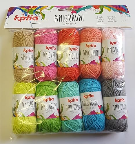 Amazon.com: Hilo de algodón: Amigurumi 100%, Multicolor, 100% algodón, 0.35 oz. / 1/3 oz 33 MTS / 300.0 ft.: Arte, Manualidades y Costura