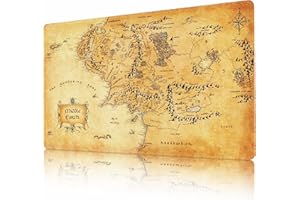 AIRCBC MTG Playmat Non-Slip Rubber Backing Printing Commander Board Game Desk Mat Duel Mat TCG PTCG Playmat 24x14 inches and Free Storage Bags (YXD-Middle Earth 2)