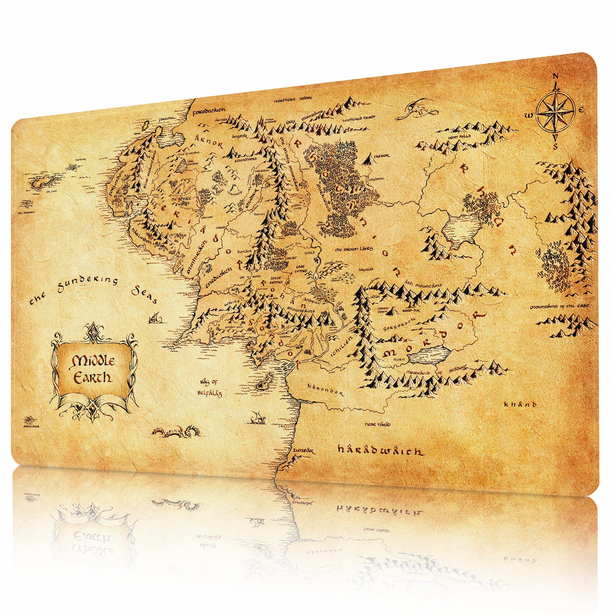 MTG Playmat 24" x 14" Stitched Edges and Smooth Rubber Surface Battle Board Game Mat with Free Storage Bag - Compatible with Magic the Gathering Playmat - Play MTG, YuGiOh, TCG — image 1