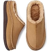 shoeslocker Men's Slippers, Comfy Memory Foam Slip-on Indoor House Shoes