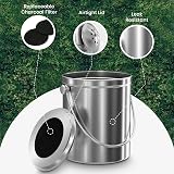 Utopia Kitchen Stainless Steel Compost Bin 1.3 Gallon with Charcoal Filter view 4