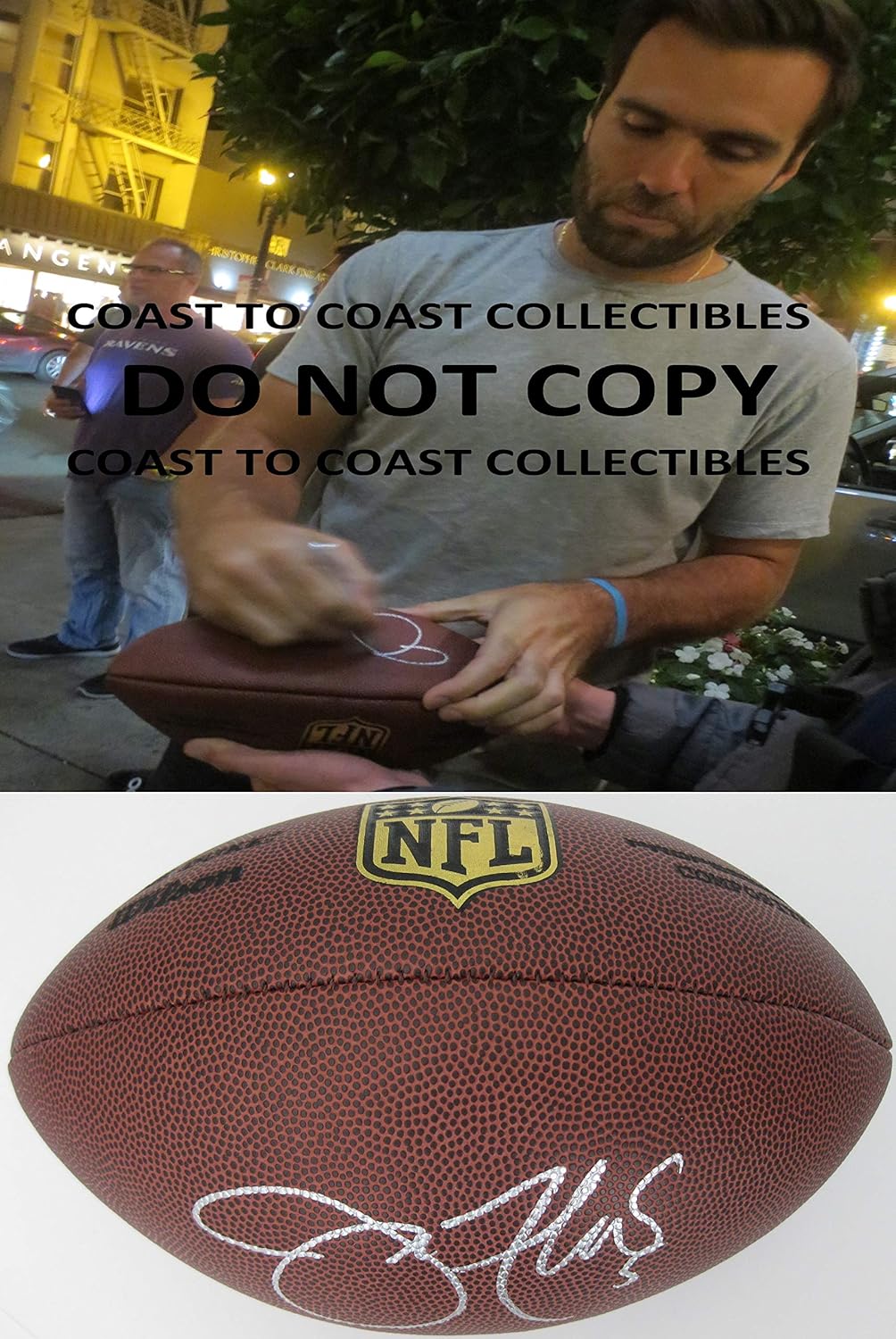 joe flacco signed football