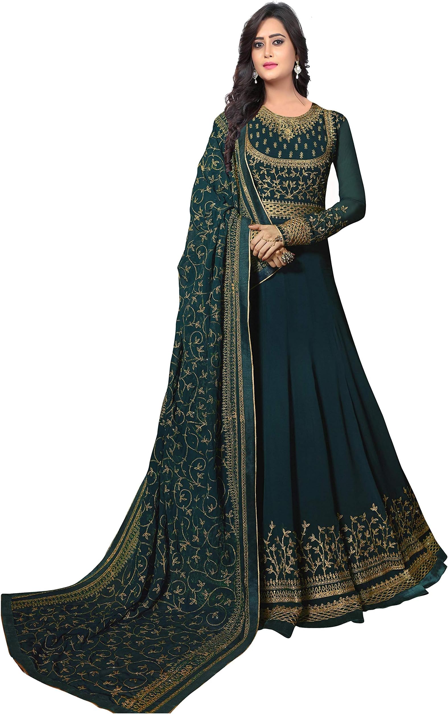 Ethnic Yard Womens Georgette Anarkali Suit (SSEY-F1334)