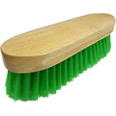 Intrepid International Bedford Horse Brush 9" - Nylon Bristles Brush with Wood Block for Horse Care and Horses Grooming Kit - Medium to Soft Bristles