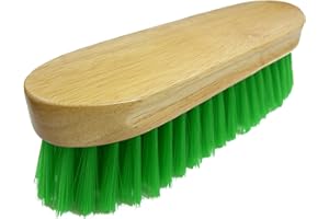Intrepid International Bedford Horse Brush 9" - Nylon Bristles Brush with Wood Block for Horse Care and Horses Grooming Kit - Medium to Soft Bristles