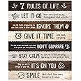 Uplifting 7 Rules of Life Quotes Prints, 1 (8x10) Unframed Photos, Inspirational Wall Art Decor Gift for Home Office Cabin Salon Work Garage Kitchen Bathroom School Gym College Student Teacher Coach