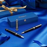 Waterman Expert Ballpoint Pen Gloss Black Gold Trim Medium Blue Ink Gift Box view 8