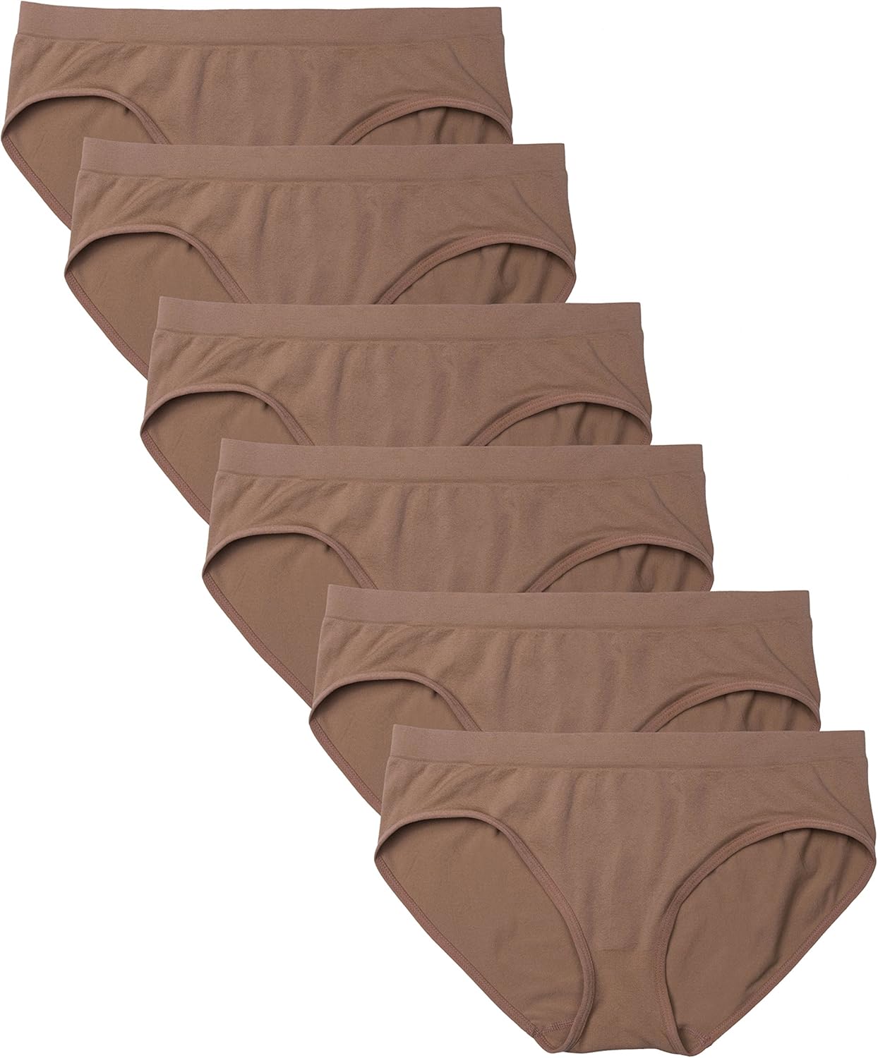 Kalon 6 Pack Women's Hipster Brief Nylon Spandex Underwear: Clothing