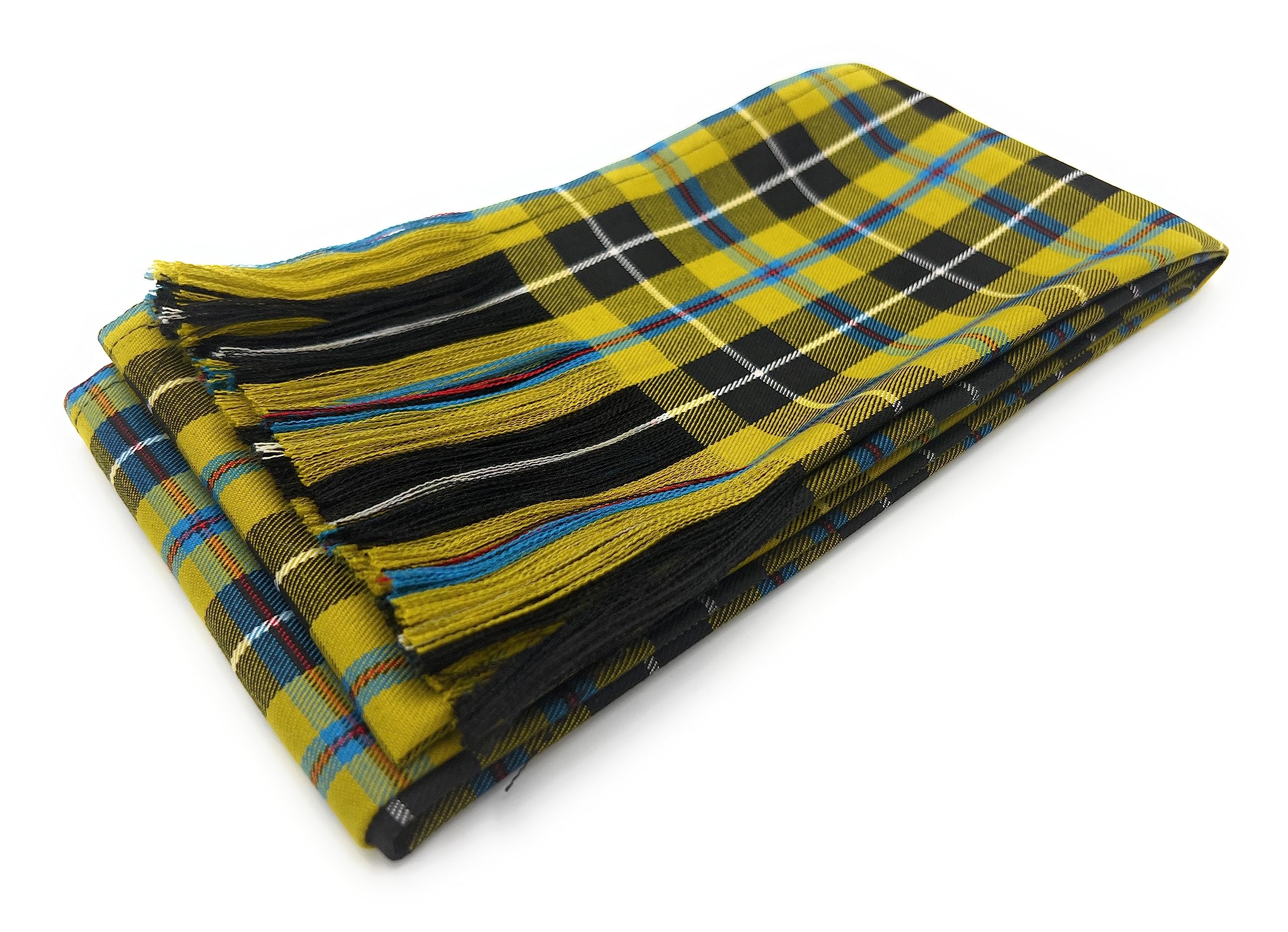 Tartan Sashes, Womens, Girls Tartan Fringed Sash, Wedding, Party, Fancy Dress 28cm x 228cm (Yellow)