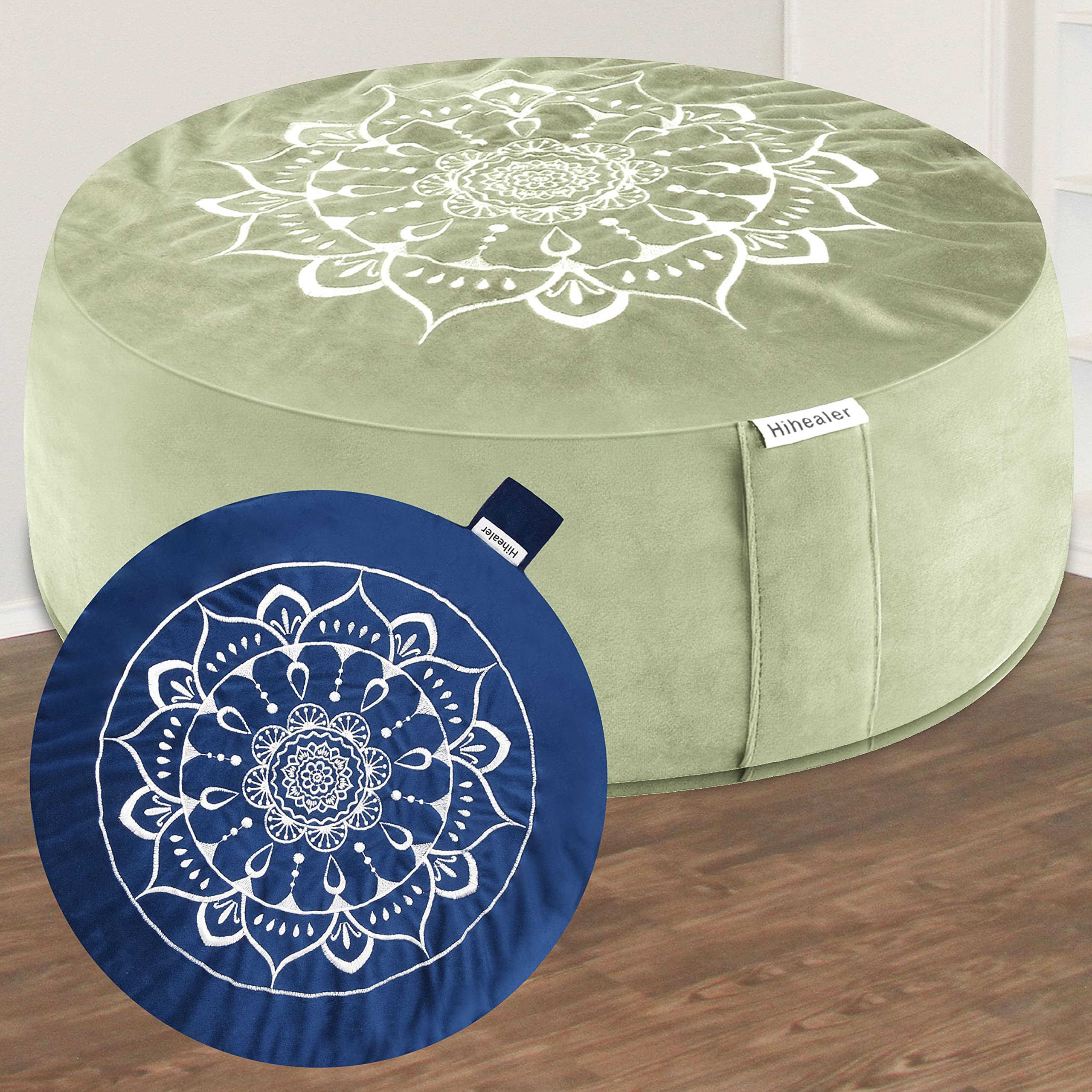 Photo 1 of Hihealer Meditation Cushion, Traditional Tibetan Meditation Pillow Velvet Cover - Large Floor Cushion Seating for Adults - Yoga Buckwheat Bolster for Women?Moms