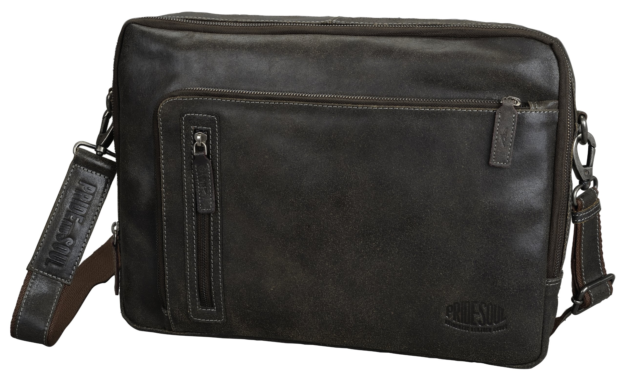 King Shoulder Bag Genuine Leather Approx. 39 x 27 x 6 cm Brown, Brown, 38, Shoulder Bag