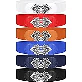SATINIOR 6 Pieces Women Wide Stretchy Waist Belt Retro for Dress Elastic Belt with Buckle PU Leather Vintage