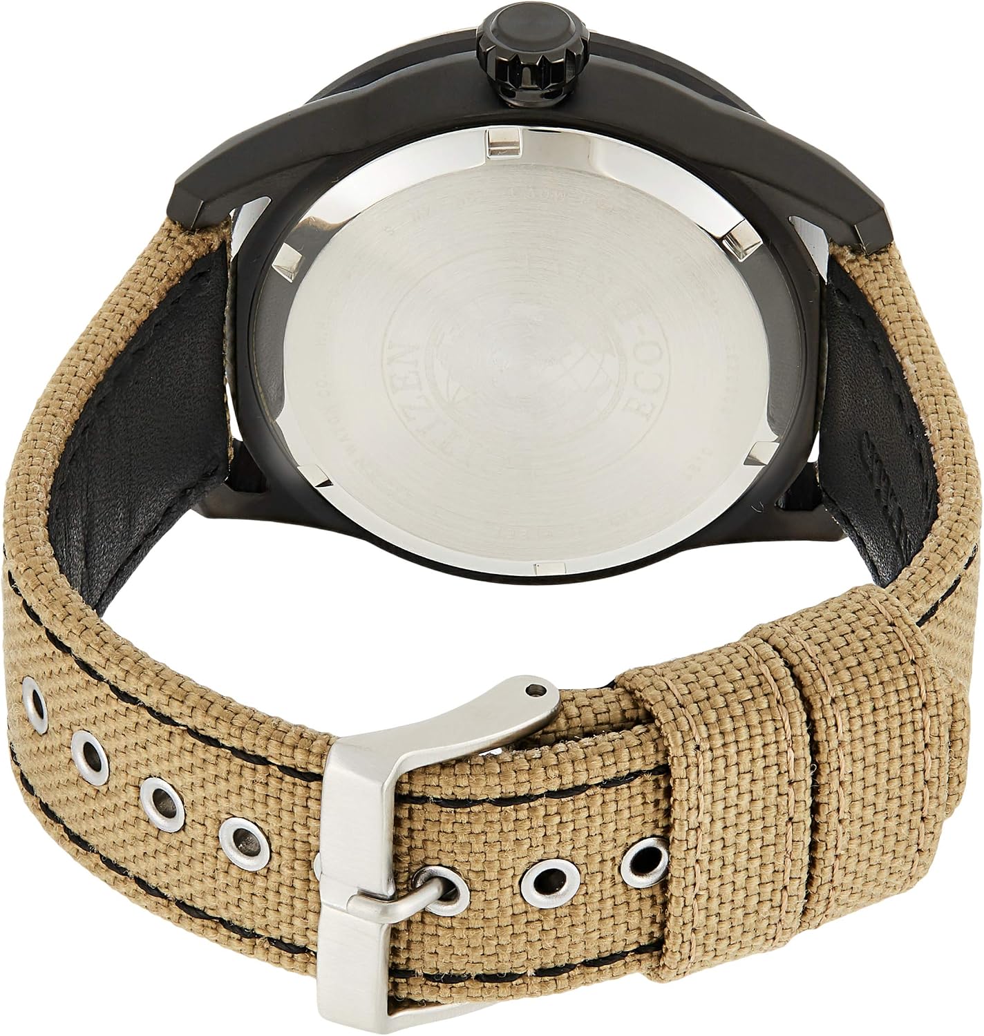 Citizen Men's Wristwatch Analog Nylon Quartz AW1365-19P, Beige/Beige, 44 mm - Image 3