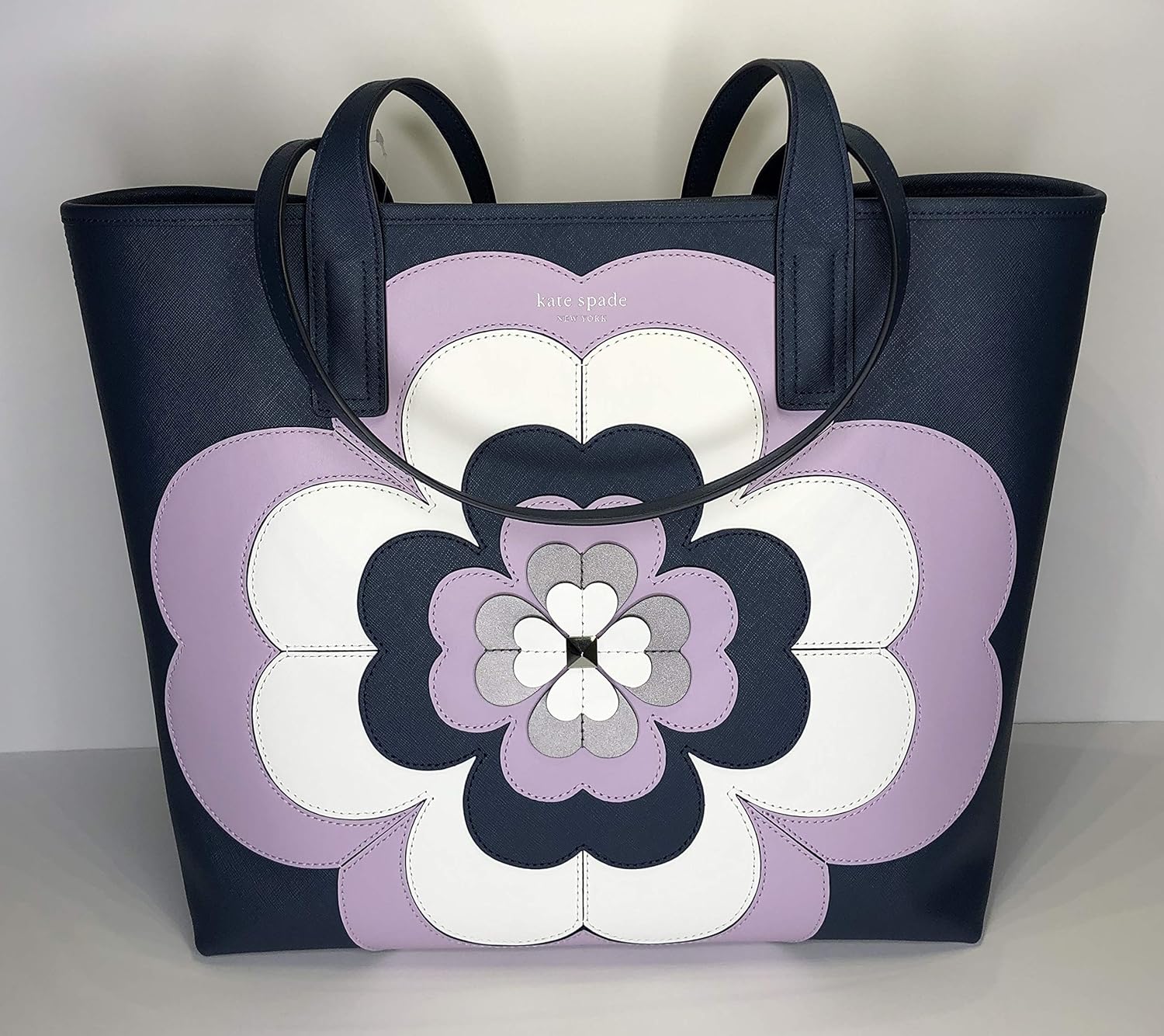 kate spade purple purse with flowers