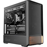 Okinos Air Cross, Genuine Walnut Wood ATX Case, 3&times;140mm PWM Fan &amp; 2x120mm Reverse PWM Fan Pre-Installed, Airflow Optimized Mesh Panels, Back-Connect Motherboard Compatible, Mid Tower PC Case, Type C