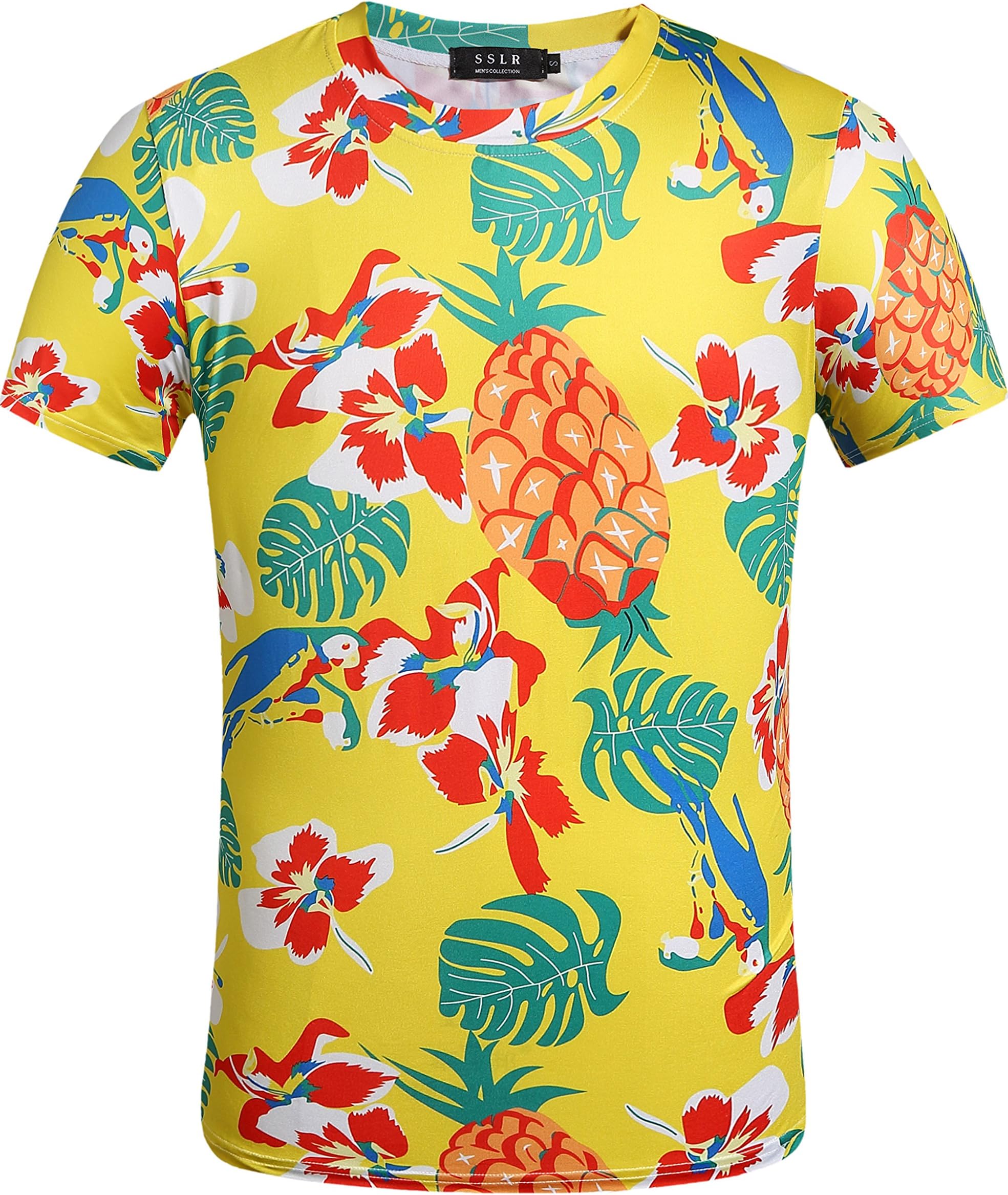 Men's Printed Hawaiian Shirt Casual Short Sleeve Tee Shirts