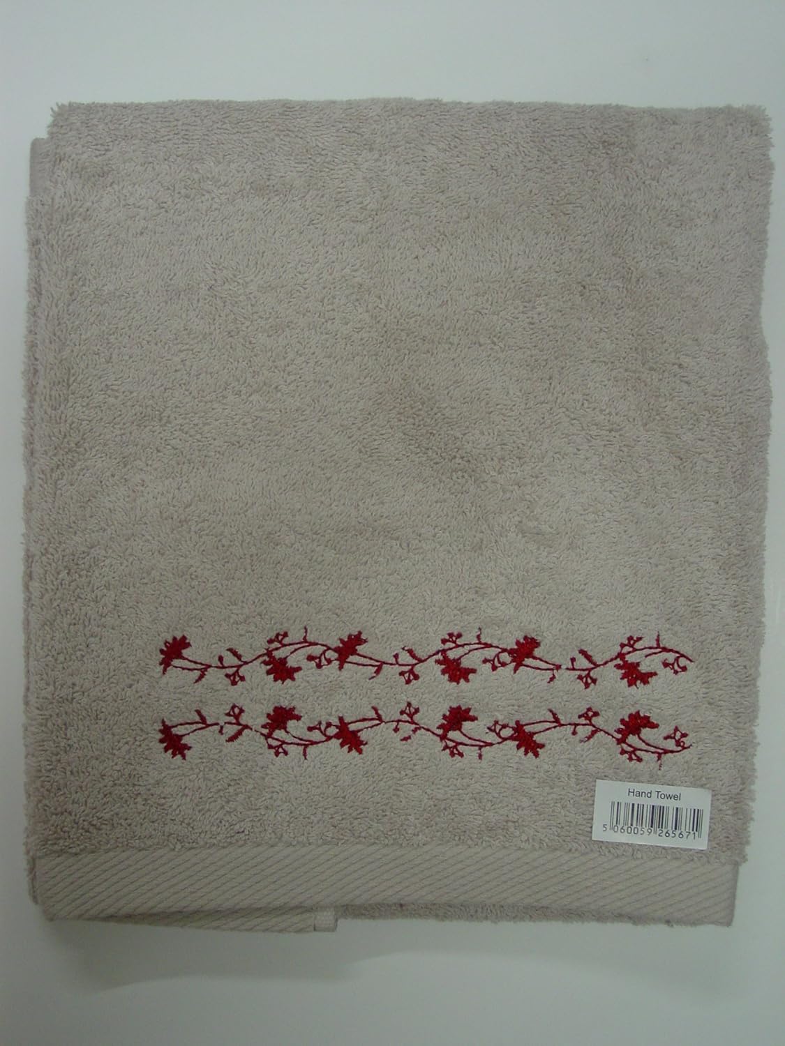 K LIVING Baveno Embroidered Soft 100 Cotton Hand Towel 50cm x 90cm