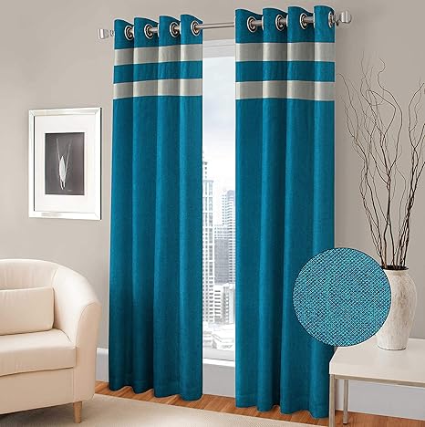 Buy Hardev Decor Jute Finish Fabric Solid Design Blue Color