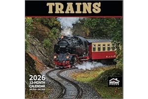 MICASA PRESS MICASA Trains 2026 Wall Calendar 12 Month | 12" x 24" Open | Thick & Sturdy Paper | Giftable | Calendar 2026