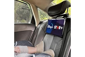 FRESHERACC Car Tablet Holder Compatible With iPad Galaxy Fire, Car Headrest Mount Organizer Case for Rear and Forward Facing Kids Baby, Road Travel Trip Essentials for Children, Fits All 7"-12.9" Tablets (Black)