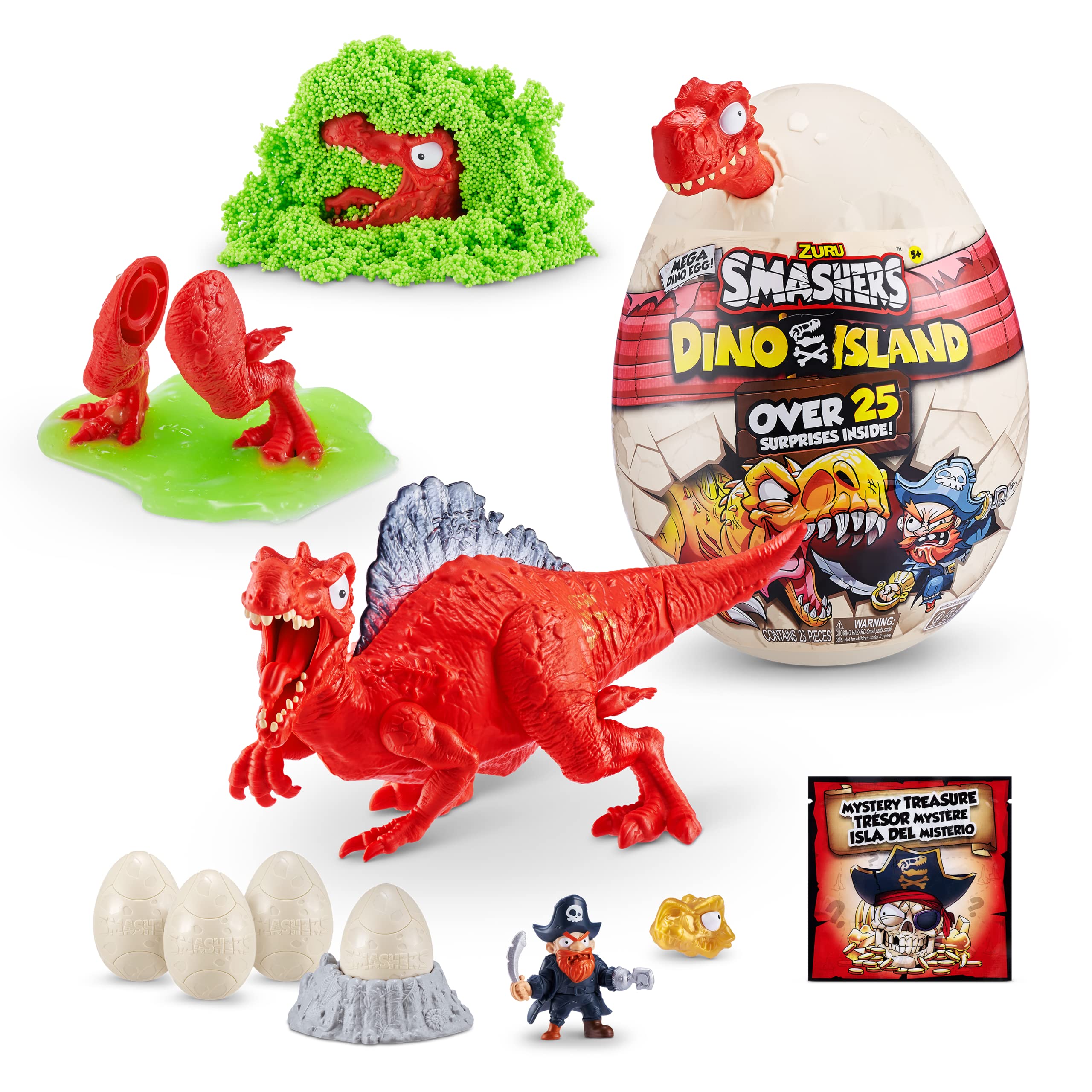 Smashers Dino Island Surprise Mega Egg Age 3+, Spinosaurus, Dinosaur Collectible Toy, Explorer's Kit, Dinosaur Slime (Spinosaurus)