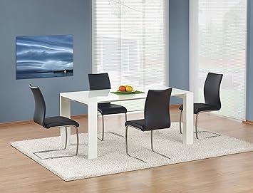 Justyou Table De Salle A Manger Jonas Blanc Laque Haute Brillance