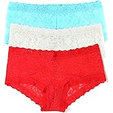 hanky panky - Daily Lace Boyshorts | Women's Underwear, Soft Stretch Fit Panties, Cotton Blend | Sizes (XS-XL), 3 pack
