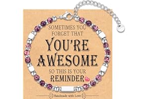 EFVISD YOU ARE AWESOME Gifts for Teen Girls Women, Tiny Gemstone Beaded Bracelet Birthday Graduation Christmas Valentines Day Gifts for Girls Women Her Daughter Granddaughter Niece Mom Wife Friend
