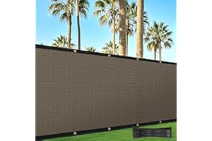 TOPNEW Privacy Screen Fence, 4' x 50', Heavy Duty Brown Mesh Shade Net Cover with Brass Grommets for Garden, Yard, Wall, Backyard, Chain Link Fence - Includes 75 Zip Ties