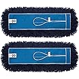 Nine Forty 2-Pack 18-Inch Premium Nylon Dust Mop Replacement Head - Heavy Duty Refill for Industrial, Commercial, and Residential Cleaning - Dry Floor Duster for Hardwood Surfaces - Blue (2-Pack)