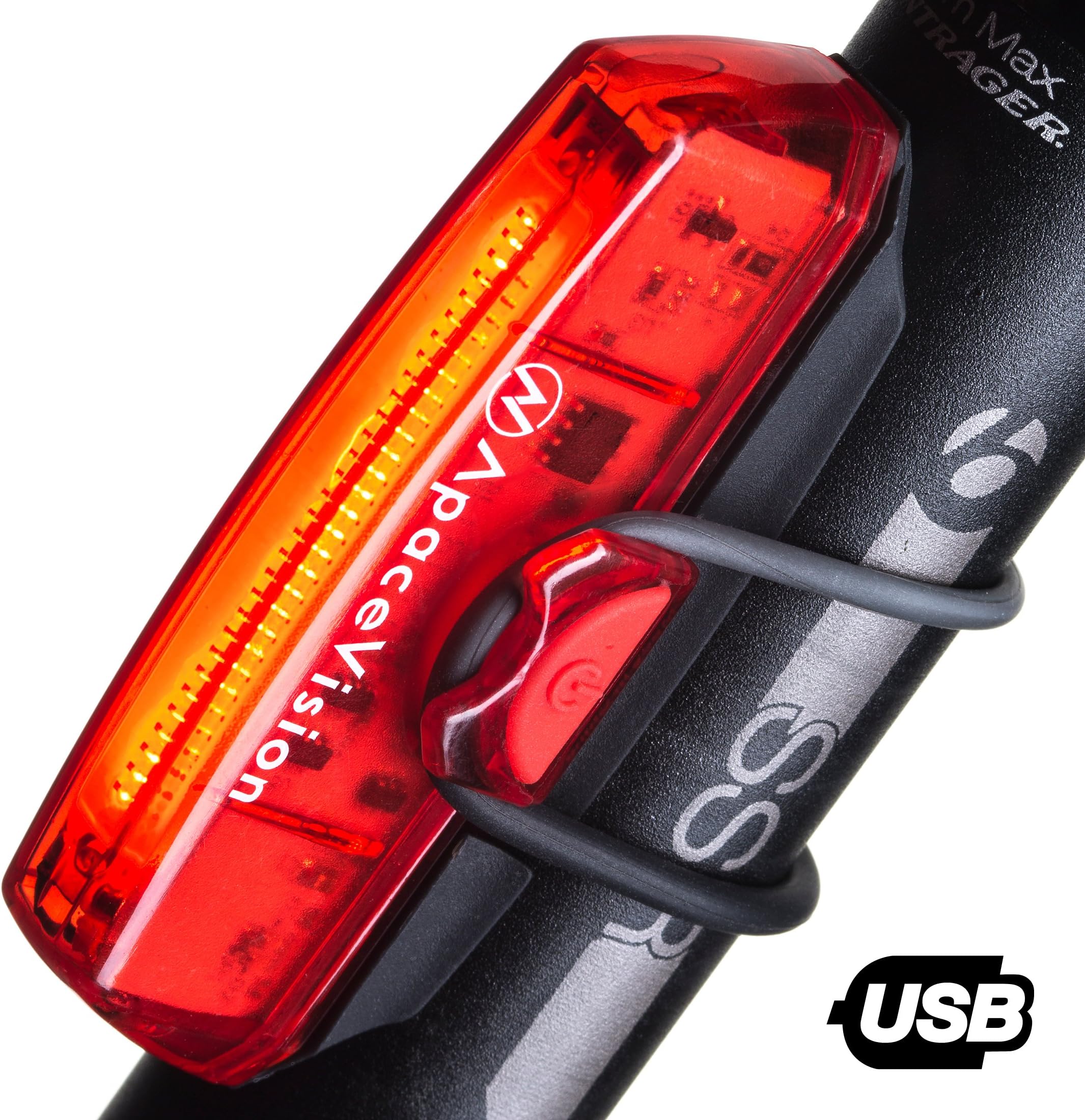 Apace Vision Luz Trasera para Bicicleta Recargable USB - Potente LED Faro Trasero Bici - Muy Luminoso y Fácil de Instalar Luces Rojas Máxima Seguridad Ciclismo