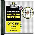 BOEN Plastic Mesh Hardware Netting 3' x 15' Green, Tree Guard Barrier from Rabbits, Deer and Rodents, Deck Guard, Indoor or Outdoor Balcony Safety Net for pet or Child