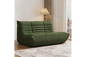 SYFERLORY Bean Bag Chair, Fireside Chair, Loveseat Bean Bag Chair for Adults,Upgraded Lazy Floor Sofa Couch, Oversized Beanbag Chair with High-Resilience Foam, Living Room, Office,Apartment (Green, Loveseat)