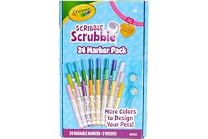 Crayola Scribble Scrubbie Pets Marker Refill & Expansion Set - 24 Washable Markers For Kids, Stocking Stuffers for Kids, Christmas Gifts For Girls & Boys [Amazon Exclusive]