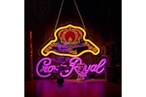 Crown Neon Sign for Bar Wall Décor Whiskey LED Signs with Dimmer for Man Cave Decor Compatible with Timer