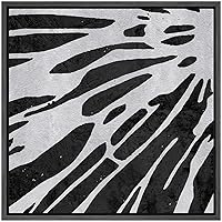 SIGNWIN Framed Canvas Wall Art Monstera Obliqua Swiss Cheese Leaves Botanical Plants Block Print Abstract Modern Closeup Dramatic Black and White for Living Room, Bedroom, Office - 16