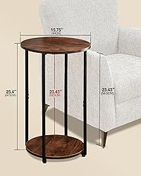 KJGKK Round Side Table, Small End Table with