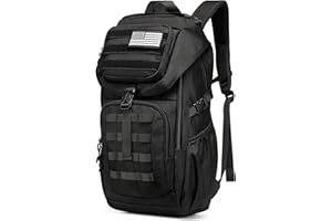 Wotony Tactical Assault Pack Backpack Molle Military Backpack Outdoor Hiking Camping Rucksack Waterproof backpack for men (Black, 25L)