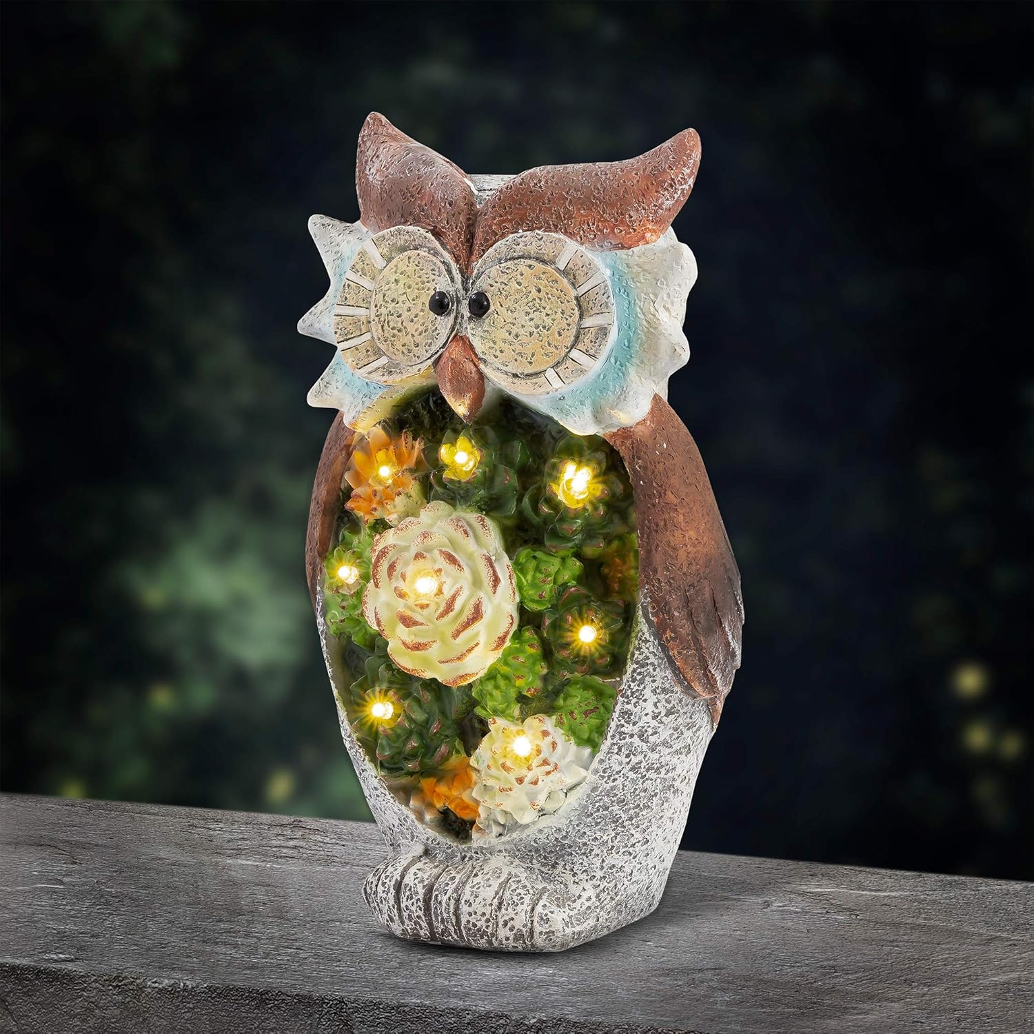 GloBrite Garden Ornament Owl Figurine with Solar Powered LED Light - Image 3