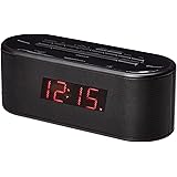 Amazon Basics Alarm Clock with FM Radio, USB Charging Port and Bluetooth