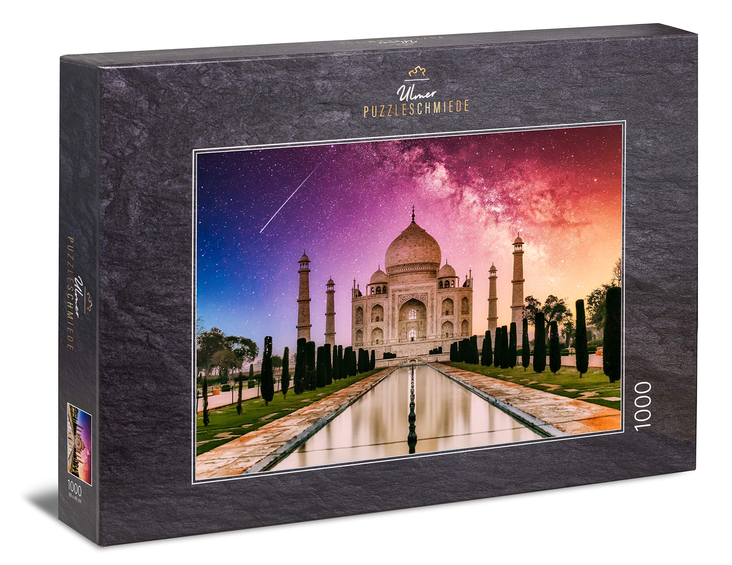 Ulmer Puzzleschmiede - Puzzle "The Taj Mahal" - 1000 pieces jigsaw puzzle - the famous Taj Mahal in front of a fantastic sky