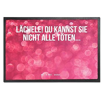 Amazonde Mr Mrs Panda Fußmatte Druck Spruch Lächele Du