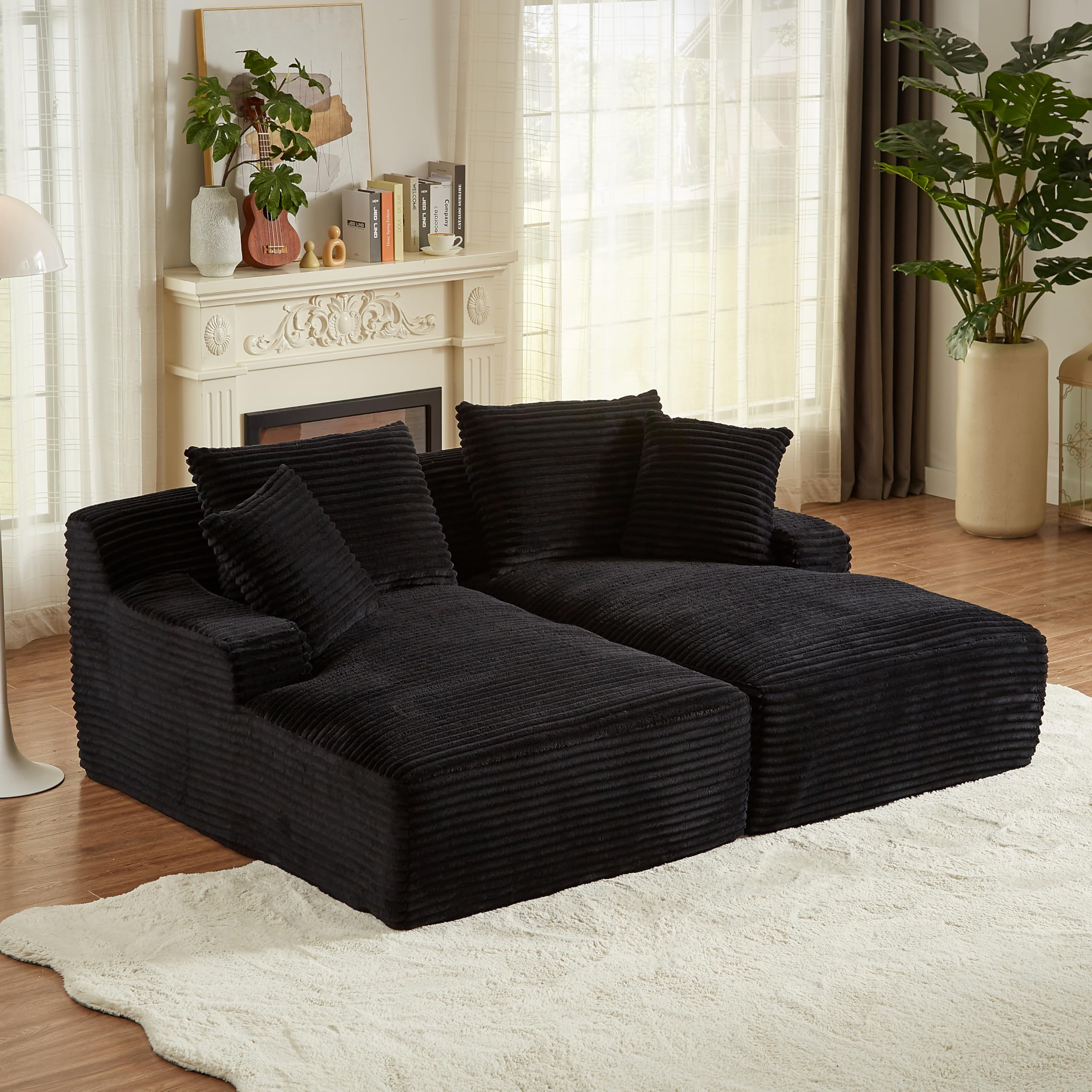 Photo 1 of *** MINOR DAMAGE/DIRTY ***KEIKI 78.8" Oversized Double Chaise Lounge, Cloud-Like Boneless Sofa for Indoor Living, Ultra-Plush Spring Cushion Comfort, No-Assembly Couch for Family Relaxing & Hosting