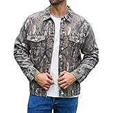 Yuanbang Camo Jackets for Men Trucker Unlined Camouflage Coats Hunting Clothes
