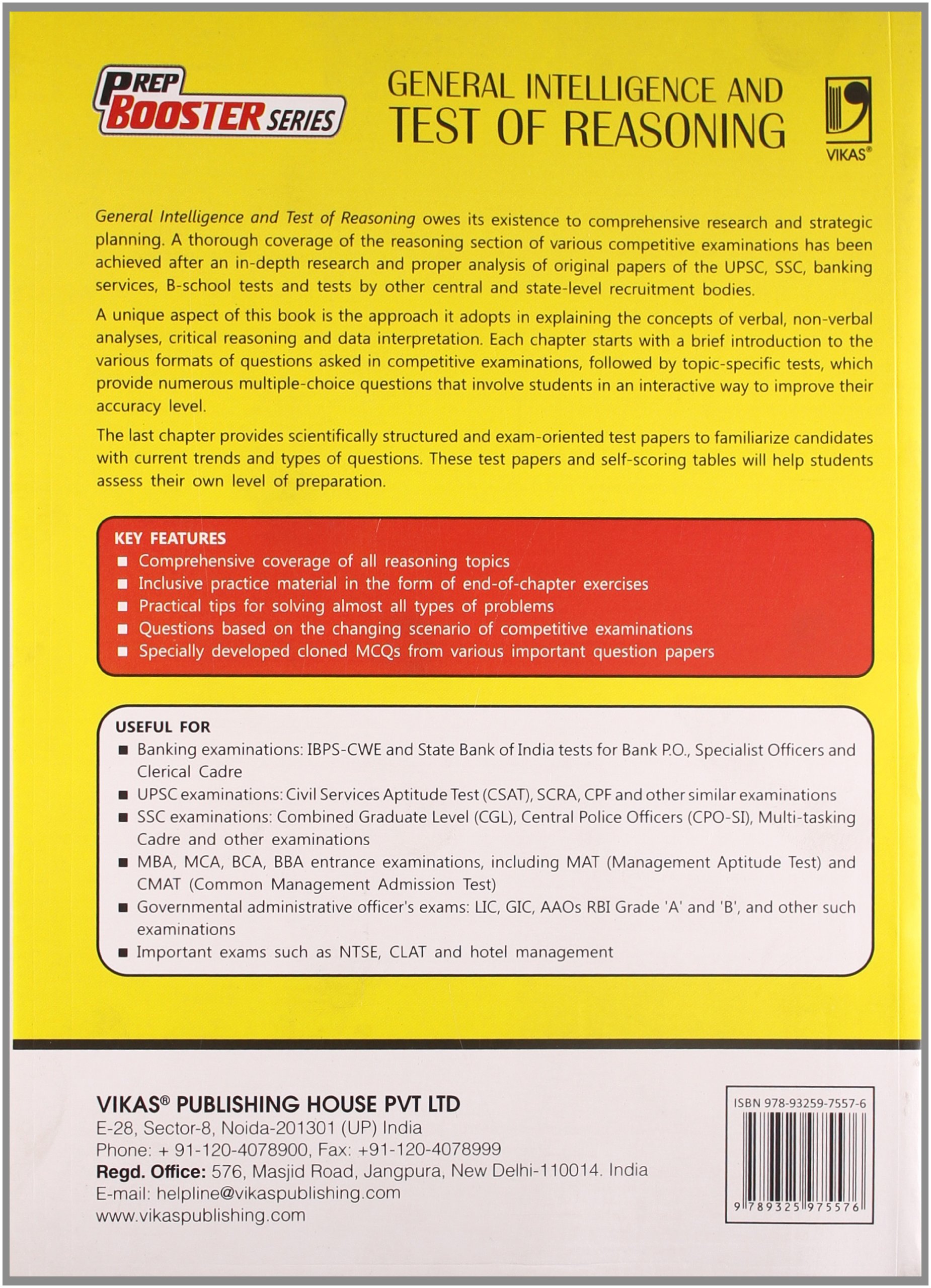 General Intelligence And Test Of Reasoning 9789325975576 Amazon Com Books