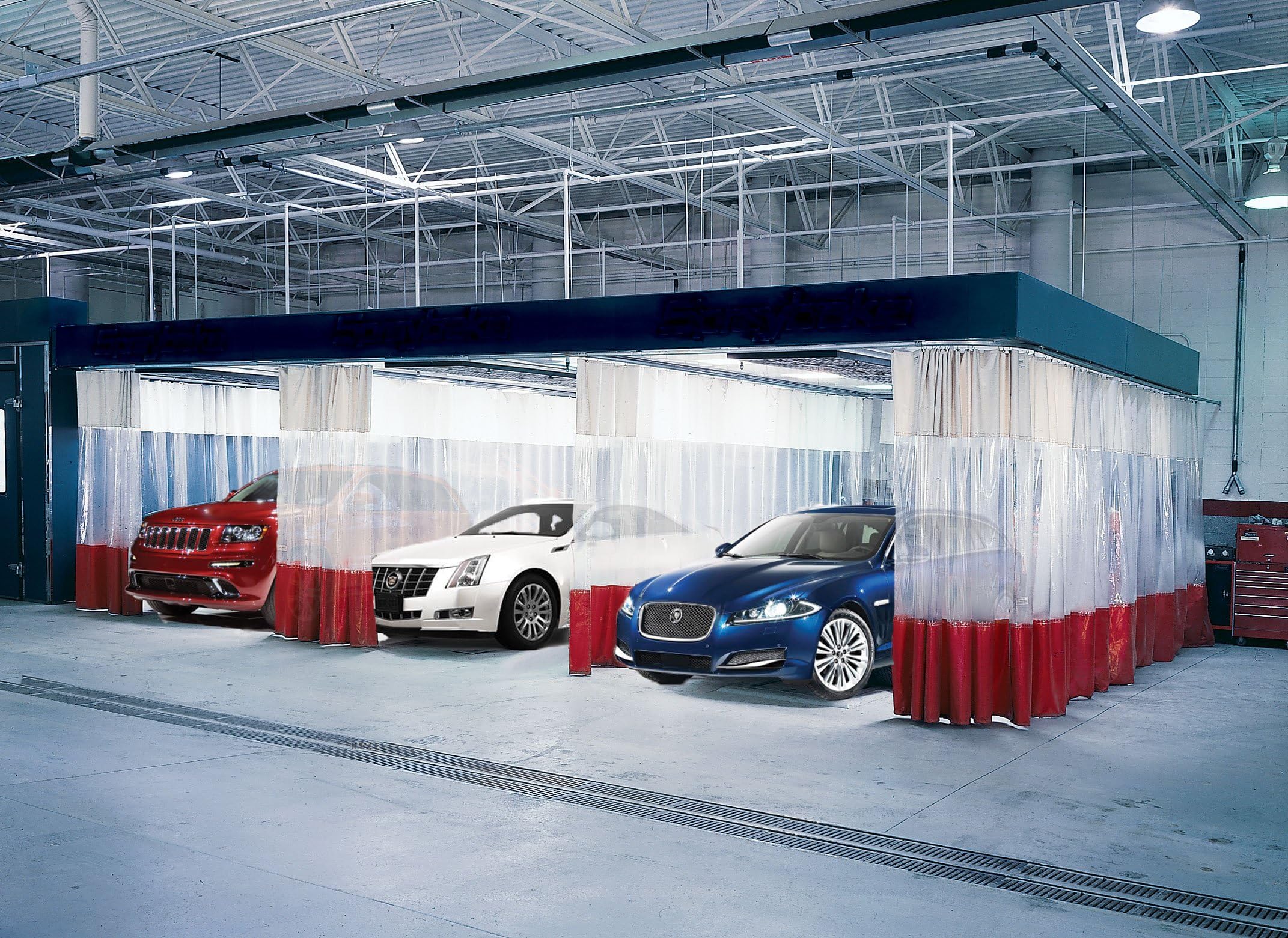 Singer Safety Super-Vision Glidewall Track and Roller Partition Kit, 8' Straight Width X 12' Height