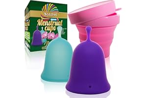 TALISI WHEN YOUR DREAMS COME TRUE Talisi Menstrual Cups Set of 2 with Collapsible Silicone Sterilizer - Super Soft Reusable Period Kit - for Regular Heavy Flow (Small & Large) - Best Tampon and Pad Alternative, Feminine Hygiene Copa