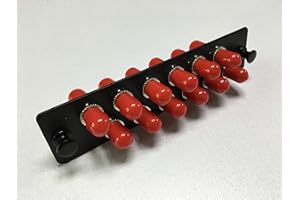 RiteAV LGX Footprint Fiber Optic Cable ST Adapter Patch Panel 12 Ports Loaded w/12 ST Simplex Multimode Adapters Black