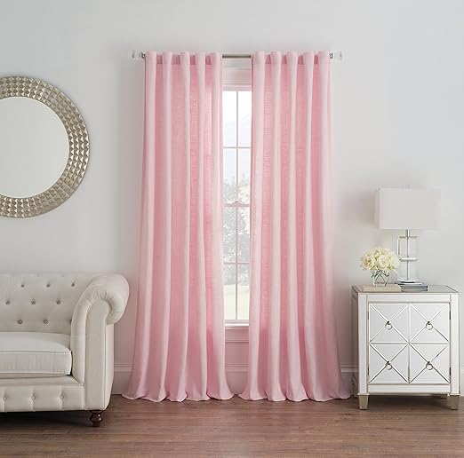 Amazon Com Cambria Pink Linen Blend 84 Rod Pocket Back Tab