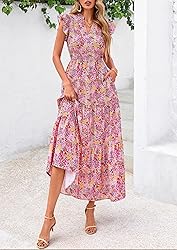 PRETTYGARDEN Women's 2025 Summer Floral Midi Dress